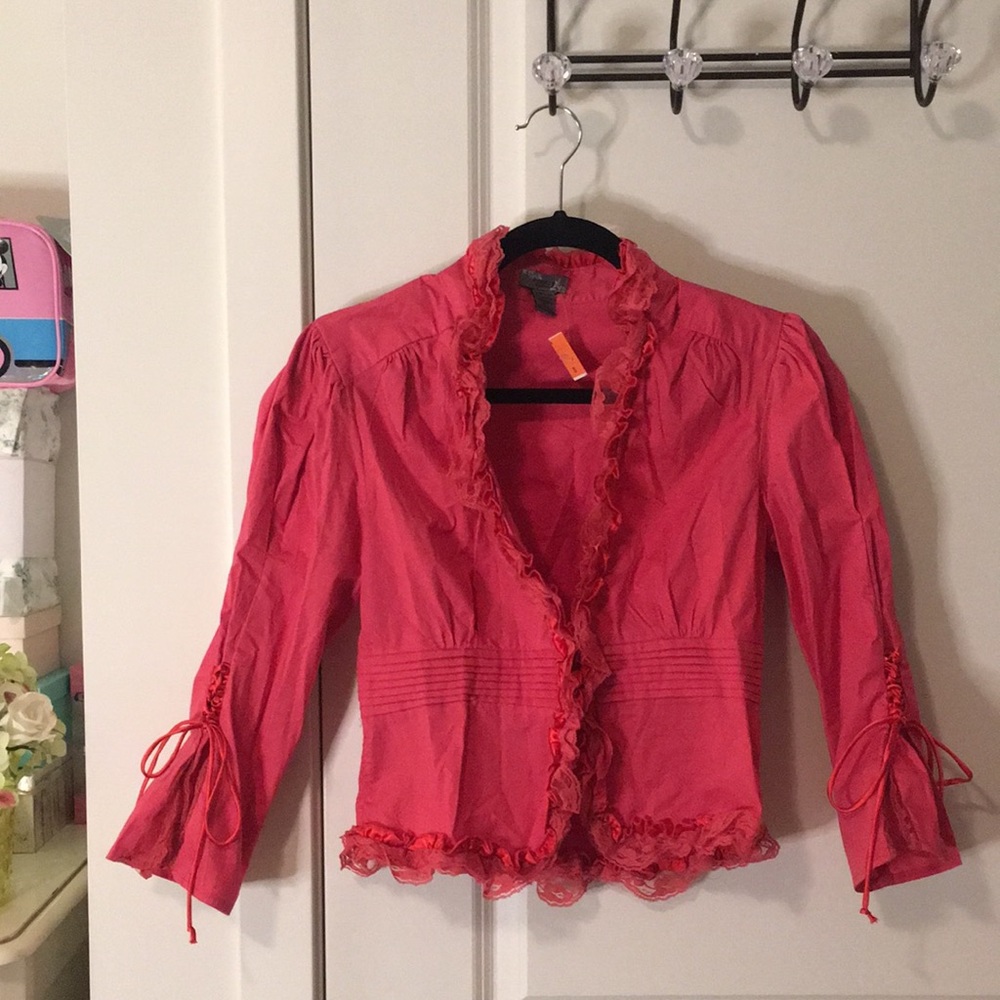 Poetry | Red Lace & Ruffles Top